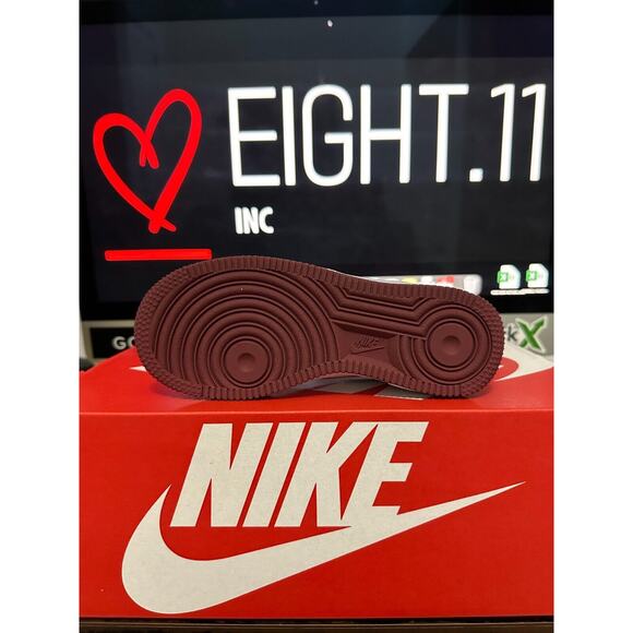 NEW KIDS SIZE 1Y NIKE AIR FORCE 1 WHITE TEAM RED FV5948-105 YOUTH SHOES - Picture 5 of 6